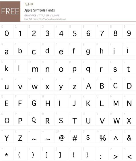 Apple Symbols 9.0d1e1 Fonts Free Download - OnlineWebFonts.COM