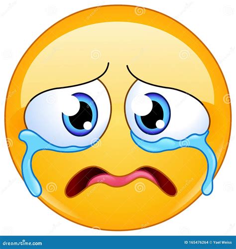 Sad crying emoticon stock illustration. Illustration of emoticon ...