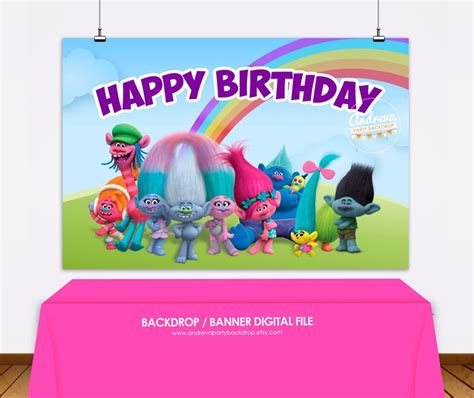 Trolls Backdrop, Trolls Birthday, Trolls Party, Trolls Poster, Troll ...