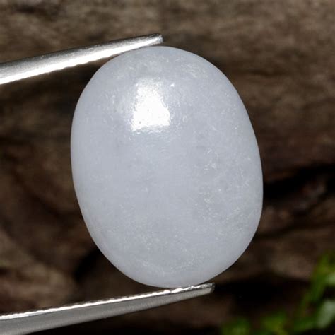 Loose 12.21 ct Oval White Jadeite Gemstone for Sale, 17 x 13.1 mm | GemSelect