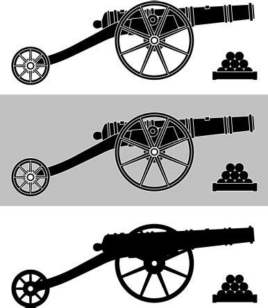 Cannon Silhouette Stock Illustration - Download Image Now - iStock