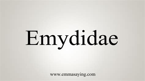 How To Say Emydidae - YouTube