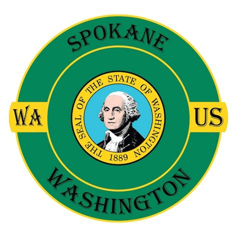 Premium Vector | Spokane Washington Flag USA Travel Souvenir Seal Stamp Badge Sticker Logo ...