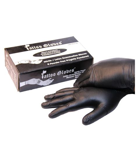 Mumbai Tattoo Black Nitrile Gloves Nitrile Surgical Gloves (Pack of 100 ...