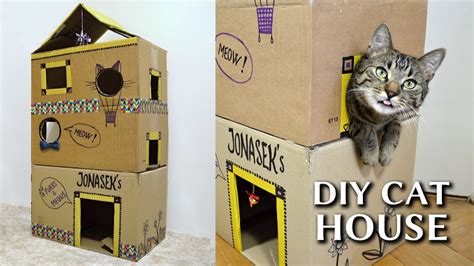 How To Make An EPIC Cardboard Cat House DIY!