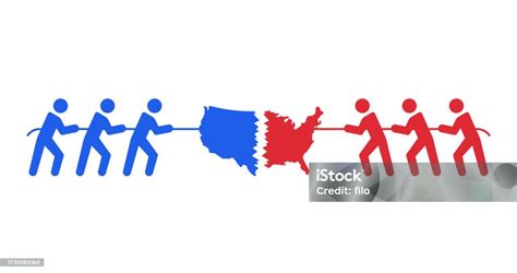 Tugofwar Usa Politics Political Division Stock Illustration - Download Image Now - 2024 ...