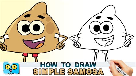 How to Draw Simple Samosa Cartoon - YouTube