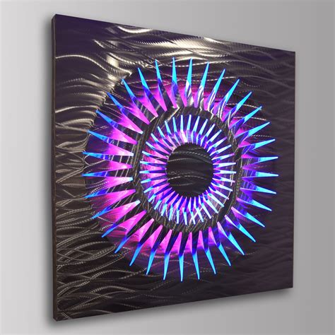 Lighted LED Wall Art Modern Metal Geometric Abstract Lamp Mood - Etsy