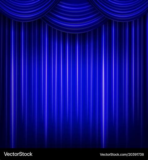 Curtain or drapes blue background Royalty Free Vector Image