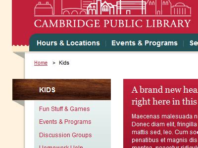 Cambridge Public Library designs, themes, templates and downloadable ...