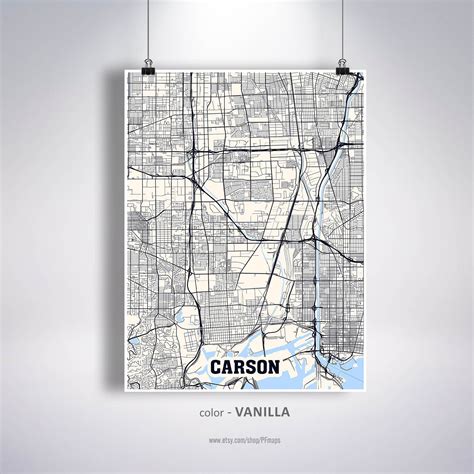 Carson Map Print Carson City Map California CA USA Map | Etsy