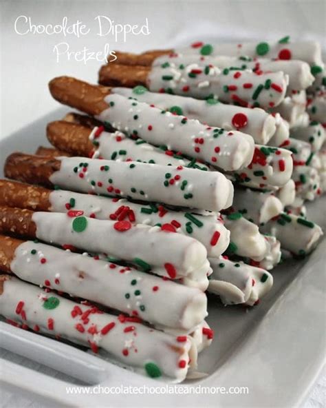 White Chocolate Dipped Pretzel Rods - Chocolate Chocolate and More!