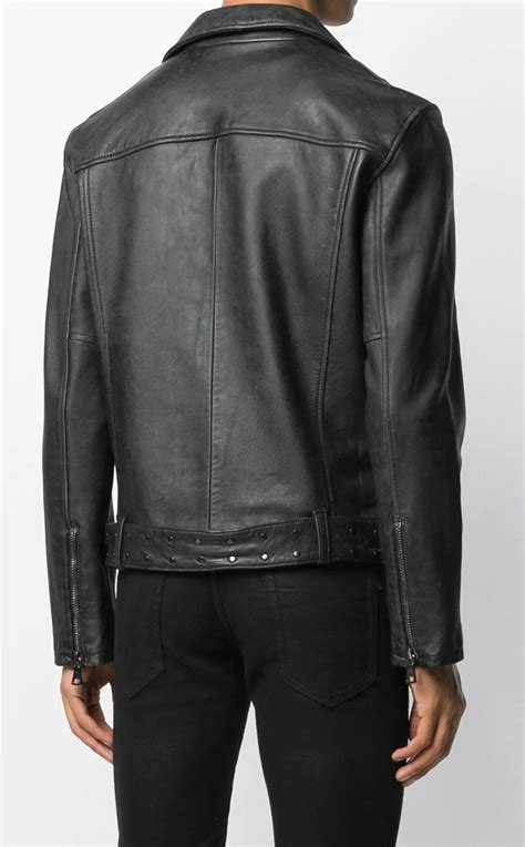 John Varvatos Black Leather Jacket - RockStar Jacket