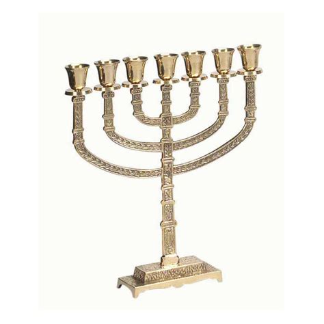 Brass 7 Branch Menorah Traditional