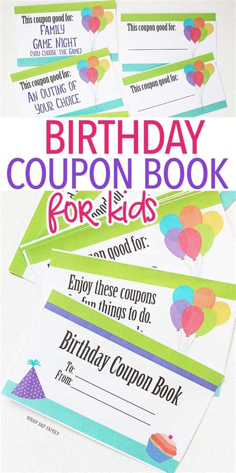 This Printable Birthday Coupon Book is the Best Gift for Kids | Birthday coupons, Coupon book ...