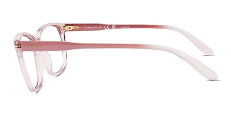 Vogue Eyewear VO5518 - Square Transparent Pink Frame Glasses For Women | Eyebuydirect