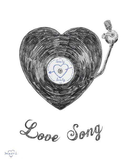 a drawing of a heart with the words love song