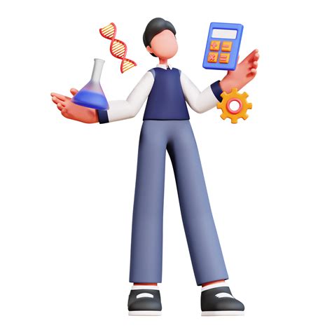 3D Male Character Illustration Education 33493906 PNG