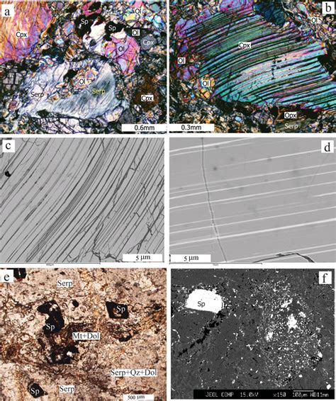 Photomicrographs showing (a) mineral phases in lherzolite,... | Download Scientific Diagram