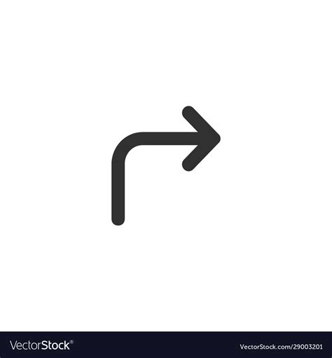 Forward right turn arrow sign icon in trendy flat Vector Image