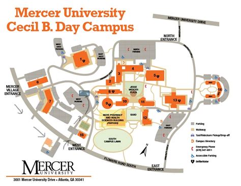 Mercer University Campus Map - Wynne Karlotte