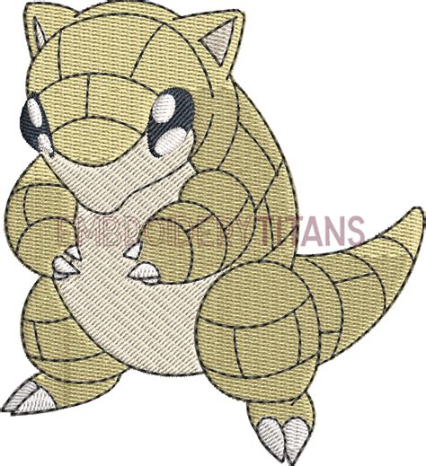 Sandshrew Pokemon Free Machine Embroidery Design Download in PES, JEF, VP3 Formats