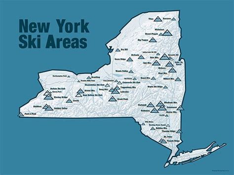 New York Ski Resorts Map 18x24 Poster 418 by BestMapsEver on Etsy
