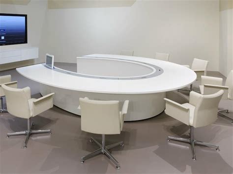 round custom conference white circle meeting table