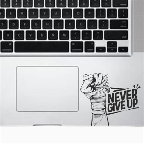 Never Give Up Motivation Sticker for Laptop trackpad & Mobile | Motivation Laptop trackpad ...