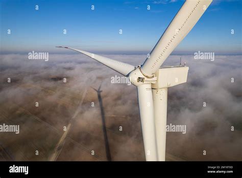 Aerial view of wind turbine Stock Photo - Alamy