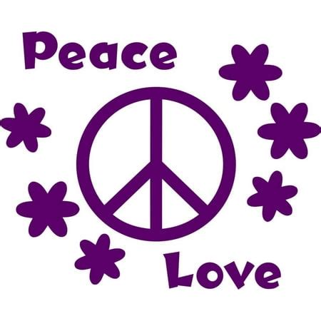 Love Peace With Peace Sign 12"X12" - Home Living Room Picture Art - Peel & Stick Vinyl Wall ...