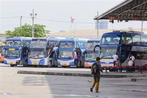 The bus station in Bangkok city, Thailand 7446966 Stock Photo at Vecteezy