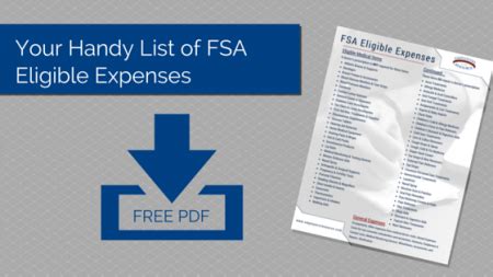 Your Handy List of FSA Eligible Expenses [PDF] – Employers Resource