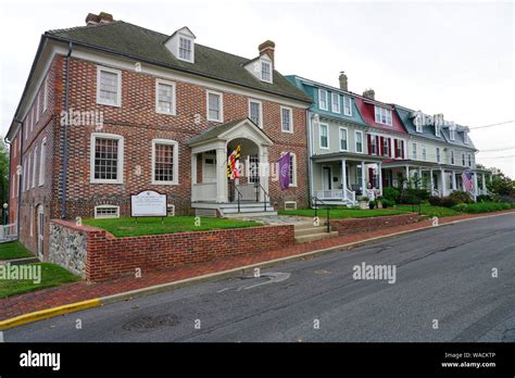 CHESTERTOWN, MD -17 AUG 2019- View of the historic town of Chestertown ...