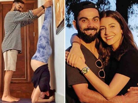 Virat Kohli Helps Out Anushka Sharma With Her Yoga Pose | Filmfare.com