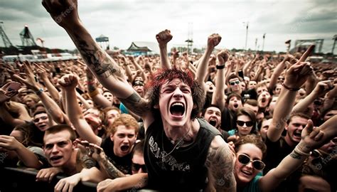 Premium Photo | Crowd going crazy at a rock or heavy metal concert A ...