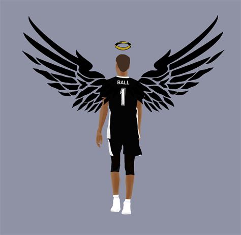 Lamelo ball angel illustration created using Procreate. In black ...