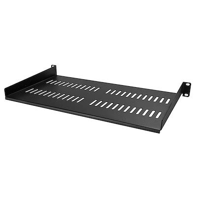 1U Black 19 Server Rack Shelf Cantilever Mount Vented Shelves for Good ...