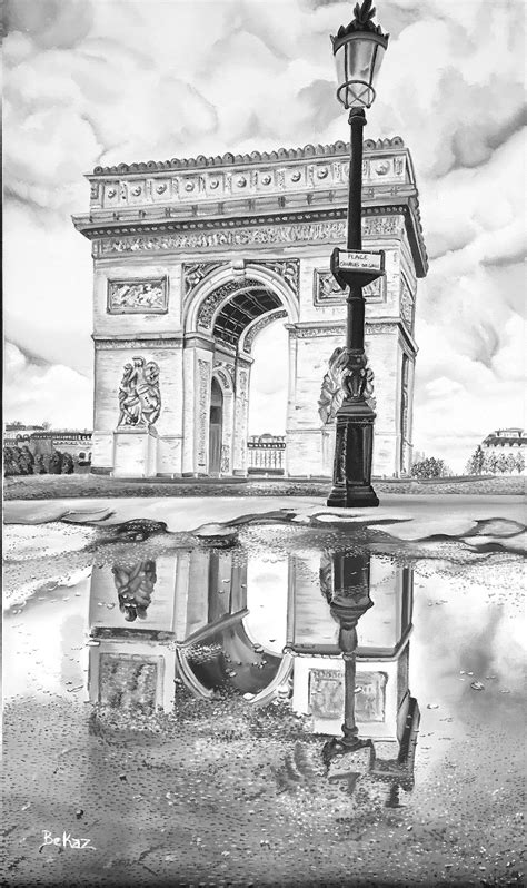 Arch de Triumph Paris France | Etsy | Architecture drawing art, Landscape drawings, Landscape ...