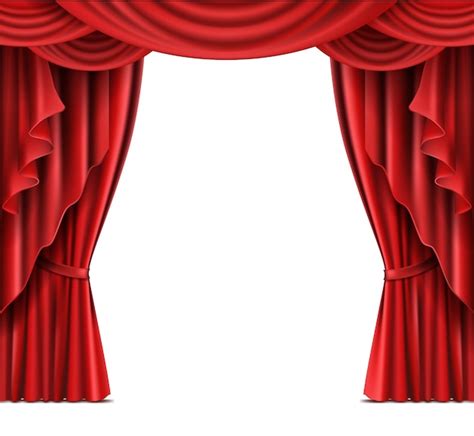 Free Vector | Theater stage red curtains realistic vector