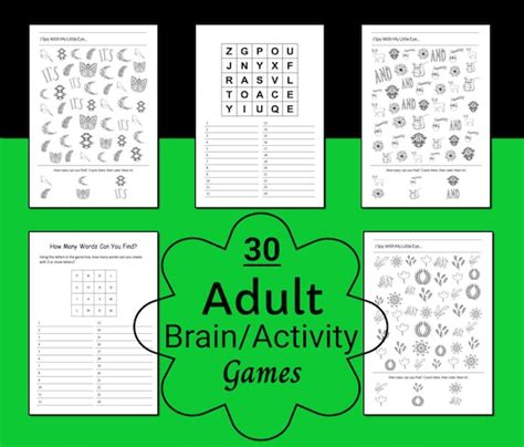 Word Games Activities for Seniors Adult Brain Teasers Etsy | Etsy