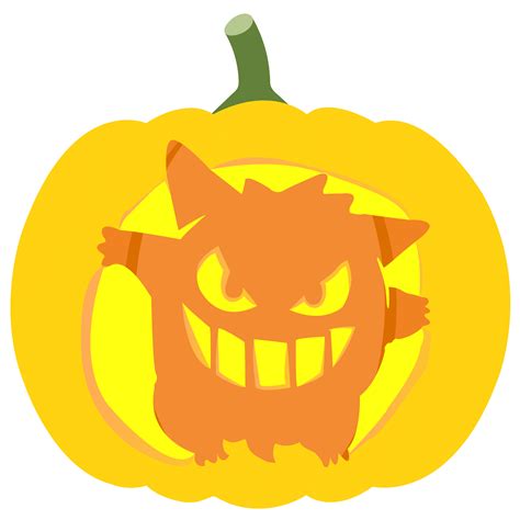 Jumping Gengar Pokemon Pumpkin Stencil | Free Printable Papercraft ...