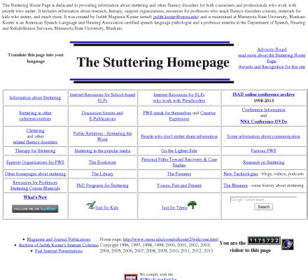 Stuttering Home Page - Information about stuttering, therapy, research, literature, links ...