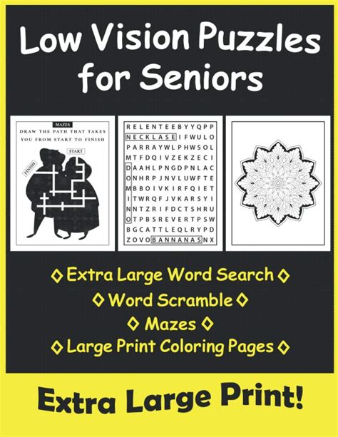 Buy Low Vision Puzzles for Seniors: Extra Large Print Puzzles Activities for People with Low ...