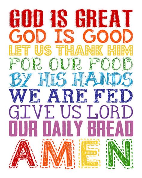 God is Great God is Good. Daily Bread. Dinner Prayer. - Etsy