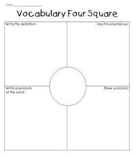 Vocabulary Four Squares - Little Priorities