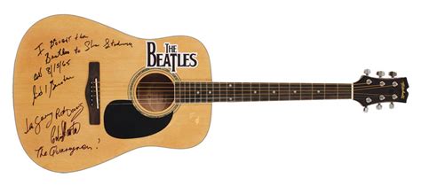 Lot Detail - The Beatles Quarrymen and Sid Bernstein Signed Guitar