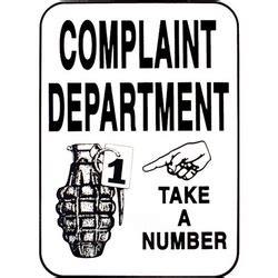 Complaint Department Sign - FindGift.com