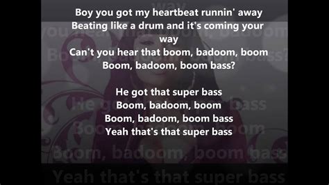 Super Bass Lyrics - Nicki Minaj - YouTube