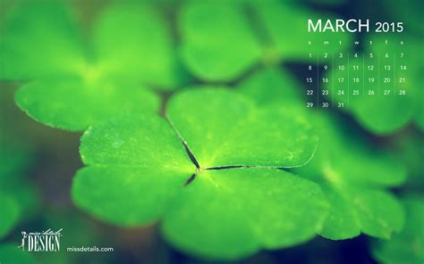 🔥 Free Download March Desktop Calendar From Missdetails Green Clovers ...